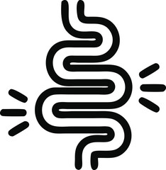Gut constipation icon. intestine vector illustration isolated on white background. Stomach and digestion business concept.