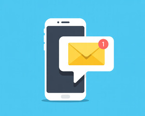 Smartphone notification concept illustrating unread email and digital communication technology vector graphic design representing new message alerts