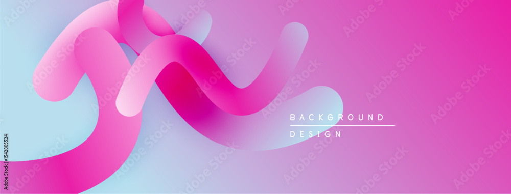 Poster abstract fluid shapes, pink hues blend with light blue. modern design, smooth gradients create dynam