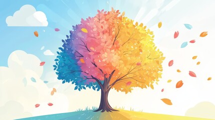 Child-friendly graphic showing a cartoon tree