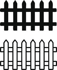 collection of Garden fence wooden icon ,vector