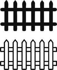 collection of Garden fence wooden icon ,vector