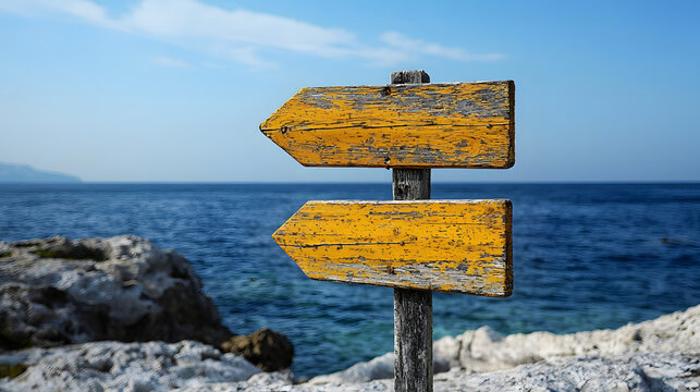 Funny direction signpost