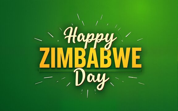 ZIMBABWE Independence Day vector design on a green background, Independence Day of Zimbabwe, Typographic Design of ZIMBABWE National Day. High quality