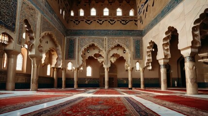 Obraz premium inside mosque prayer area.
