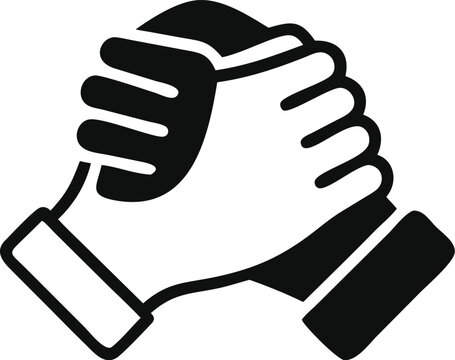 Soul brother handshake icon, thumb clasp handshake or homie handshake isolated on white background, friendship or deal business concept, vector icon for apps and websites
