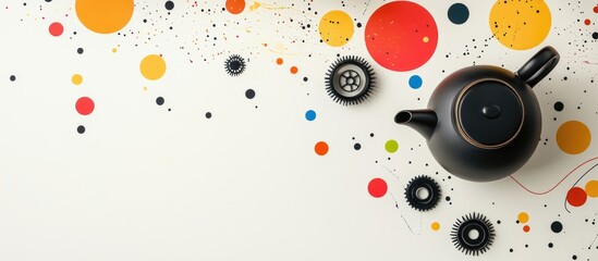 Obraz premium Abstract art with a black teapot