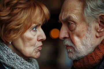 Family relationship problems: Angry wife and husband arguing at home, struggling with emotional conflict and disappointment., Generative AI