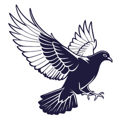 Fototapeta premium Majestic flying pigeon silhouette design