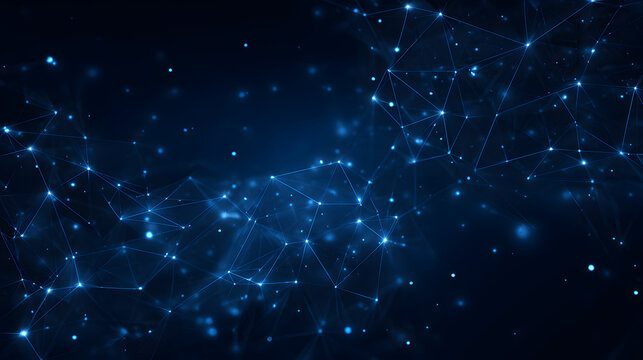 Abstract Blue Glowing Network Connections Background 3