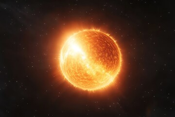 Fototapeta premium Glowing orb in space, fiery crack