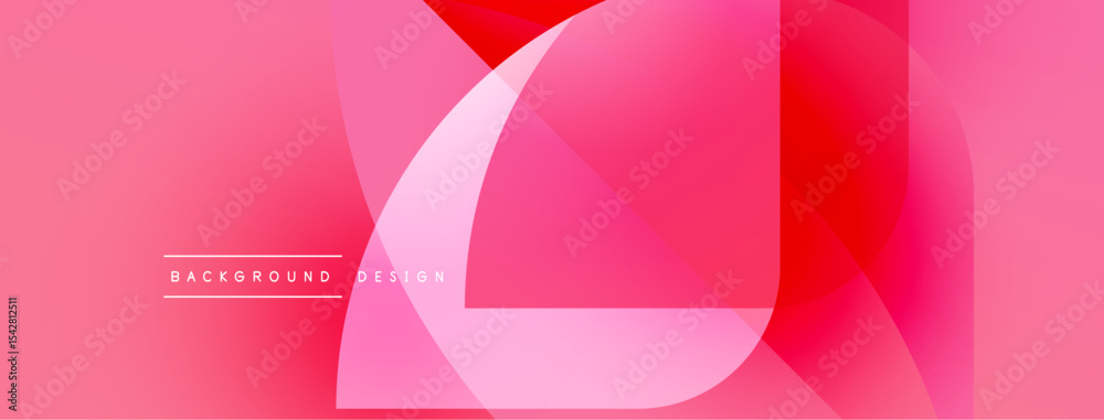 Poster Abstract pink design. Overlapping shapes create fluid, modern visual. Gradient hues offer soft, vibrant aesthetic. Background text reads background design.