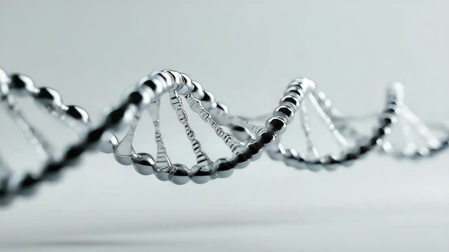 Doppelhelix der DNA freigestellt auf wei&szlig;em Hintergrund als wissenschaftliche Darstellung. K&uuml;nstliche Intelligenz KI
