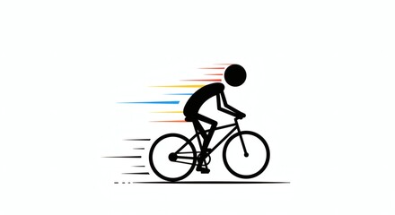 Obraz premium Speed and Motion Cyclist in Motion Illustration