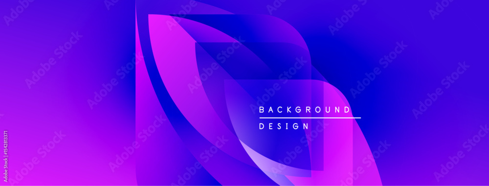 Poster Abstract purple background. Fluid shapes overlap creating dynamic visual effect. Modern design elements present.