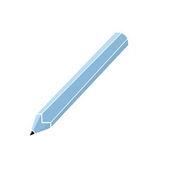 Cartoon pencil blue vector illustration 