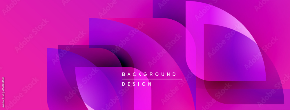 Poster Vibrant pink purple abstract background. Overlapping shapes create dynamic visual effect. Modern design elements present.