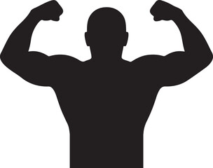 Fototapeta premium Muscular Bodybuilder Silhouette Vector Illustration of Strong Physique