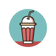Milkshake in a dessert glass vector illustration