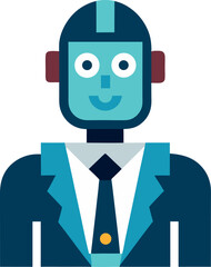 Flat Character Illustration Of Teamwork With AI