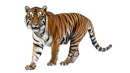 Fototapeta premium Majestic Bengal Tiger Striking a Pose Against a Black Background Wildlife Photography