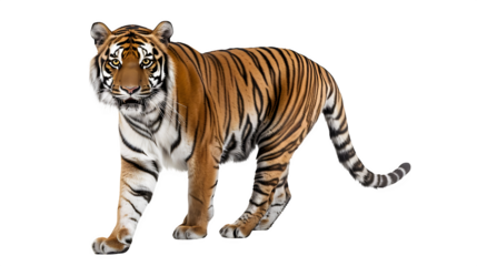 Majestic Bengal Tiger Striking a Pose Against a Black Background Wildlife Photography