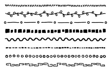 Hand-painted style decorative line set