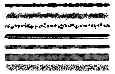 Japanese Ink Brush Stroke Line Set - Traditional Design Elements