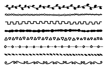 Hand-painted style decorative line set