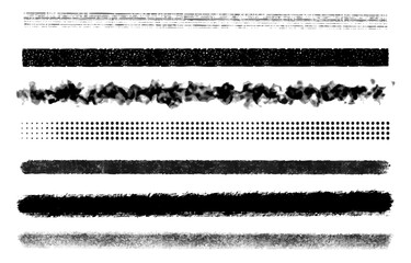 Japanese Ink Brush Stroke Line Set - Traditional Design Elements