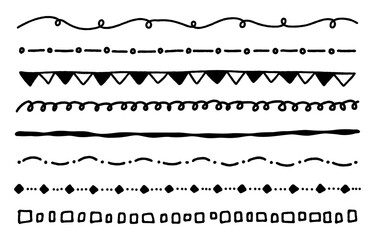 Hand-painted style decorative line set