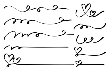 Hand-painted style decoration line set (monochrome)