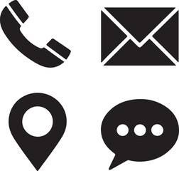 Contact us icon set vector design