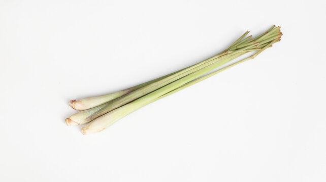 lemongrass or serai isolated on white background
