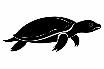 Fototapeta premium softshell turtle sihouette black vector 