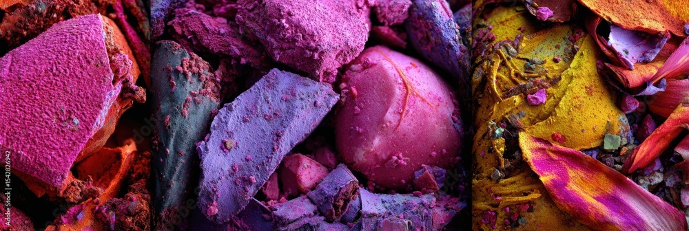 Poster Garbage Textures Create Vibrant Abstract Patterns in Various Hues