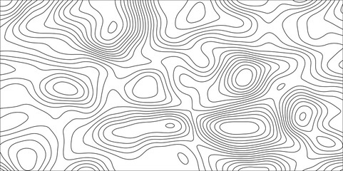 Abstract white contour wave lines topographic background, lines map seamless pattern, modern wallpaper texture and realistic design used for banner and posters, mountain relief geographic pattern.	
