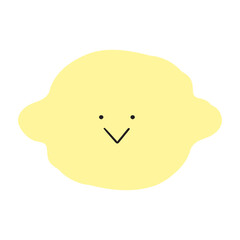 Smiling lemon. Funny character. Flat design. Vector illustration.
