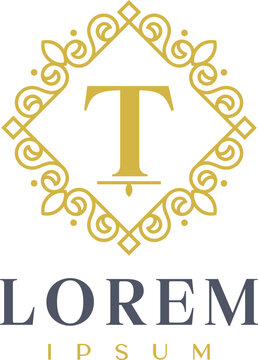 Luxury Diamond Decorative Letter T Logo Template