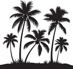 Obraz premium Tropical Palm Tree Icon on Checkerboard Transparent Background