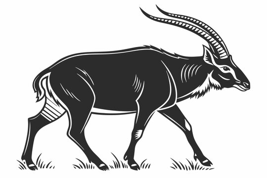 saola sihouette black vector 