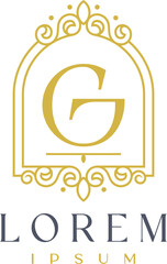Luxury Frame Decor Letter G Logo Template