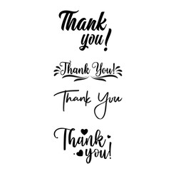 A set of stylish “Thank You” text designs in elegant calligraphy style. Includes multiple variations with decorative elements, perfect for greeting cards, invitations, stickers,and social media.  