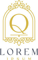 Luxury Frame Decor Letter Q Logo Template