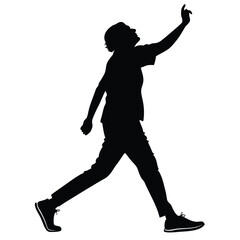 silhouette walkings on white background