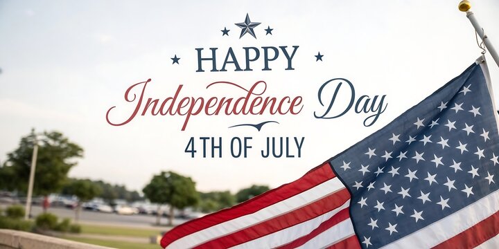 Happy independence day 4th of july american flag - Powered by Adobe