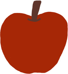 Minimal Hand-drawn Whole Apple Clipart