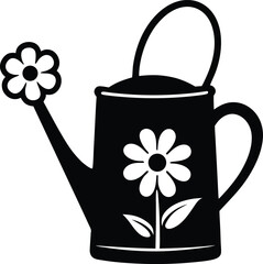 cute watering can vector silhouette art and illustration