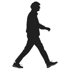 silhouette walkings on white background
