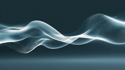 Abstract grey waves with gradient lighting, symbolizing modern tech innovation and fluid dynamics